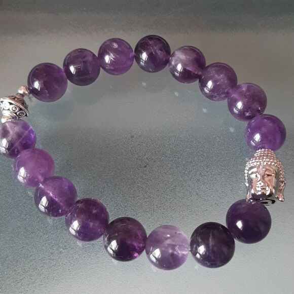 Amethyst Buddha Stretch Bracelet - Picture 4 of 4
